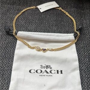 Coach Gold Bracelet with Heart Accent